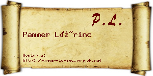Pammer Lőrinc névjegykártya